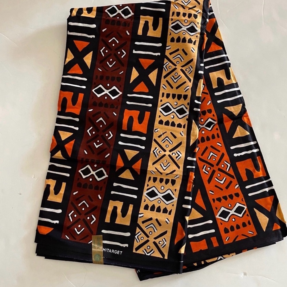 Vibrant Brown Multicolor Geometric Pattern Tribal… - image 1